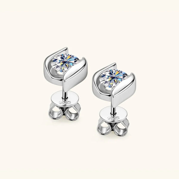 Thunder Moissanite Ear Studs