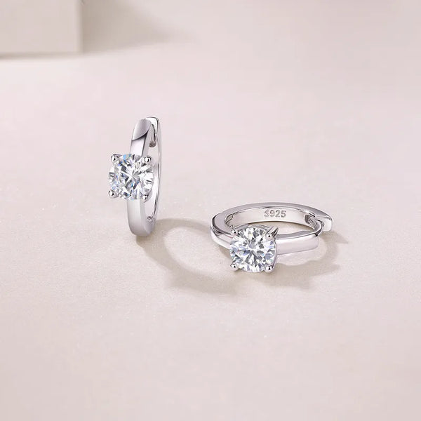 Single Diamond Moissanite Earrings