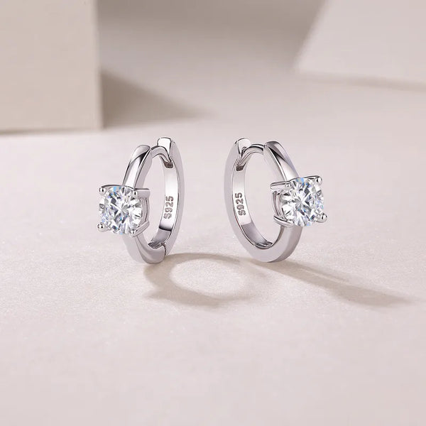 Single Diamond Moissanite Earrings