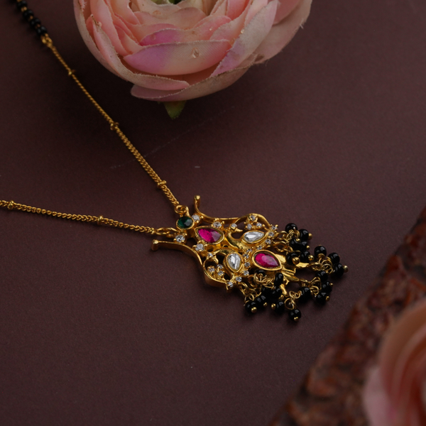 92.5 Silver Peacock Mangalsutra Necklace
