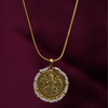 92.5 Silver Dhanlakshmi Gold Plated Coin Necklace