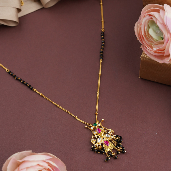 92.5 Silver Peacock Mangalsutra Necklace