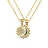 Gold Plated Sun Shine Shape Pendant with Chain