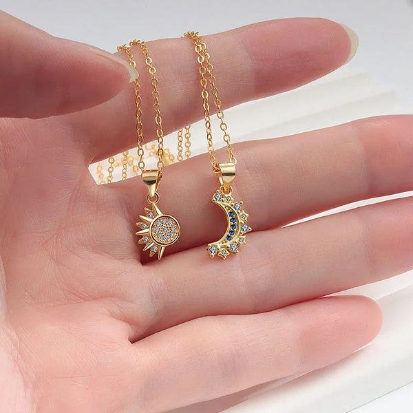 Gold Plated Sun Shine Shape Pendant with Chain