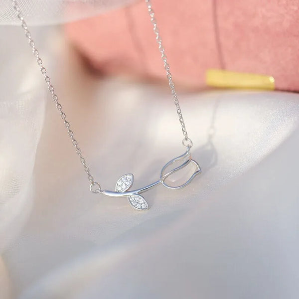 Eternal Rose Necklace - Silver