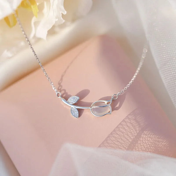 Eternal Rose Necklace - Silver