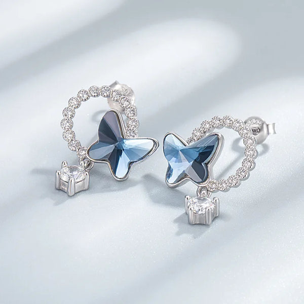 Silver Morpho Earrings