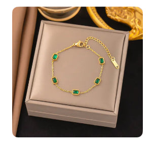 Streetwear Green Stone Bracelet