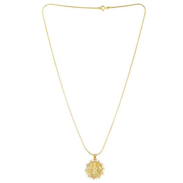 92.5 Silver Dhanlakshmi Gold Plated Coin Necklace