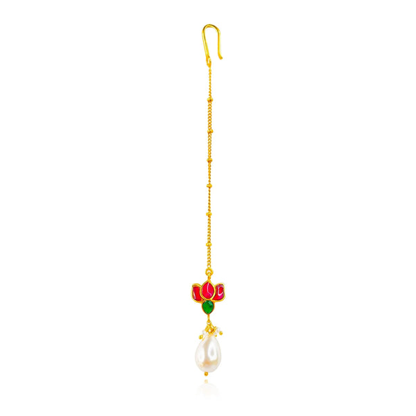 92.5 Silver Kundan Lotus Mangtika