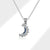 Half Moon Shape White Gold Pendant with Chain
