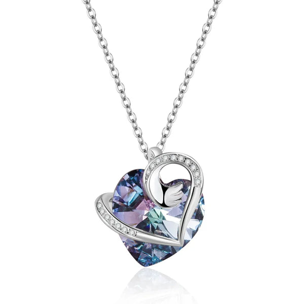 Austrian Crystal Love Interwoven Heart-Shaped Necklace
