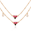 92.5 Sterling Silver Lotus Two layer Necklace