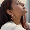 92.5 Silver Lotus Gold Plated Pearl Earrings