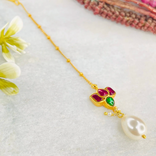 92.5 Silver Kundan Lotus Mangtika