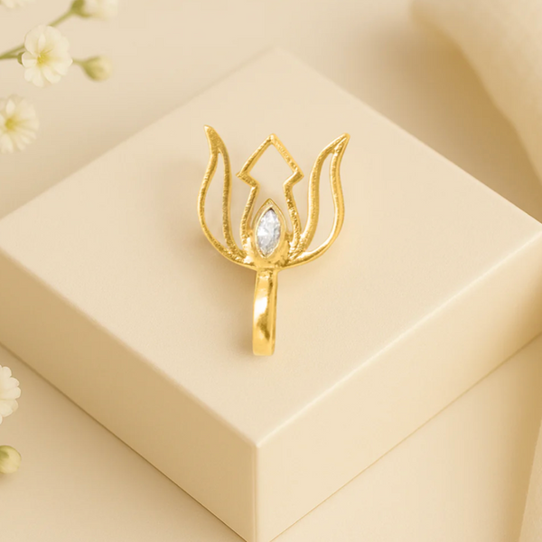 92.5 Gold Plated Silver Lotus Nose Clip