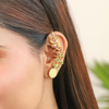 999 Silver Dhanlakshmi and Lotus Earcuff