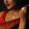 92.5 Silver Dhanlakshmi Gold Plated Coin Necklace