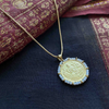92.5 Silver Dhanlakshmi Gold Plated Coin Necklace