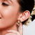 92.5 Sterling Silver Swan Motif Kundan Stud Earrings
