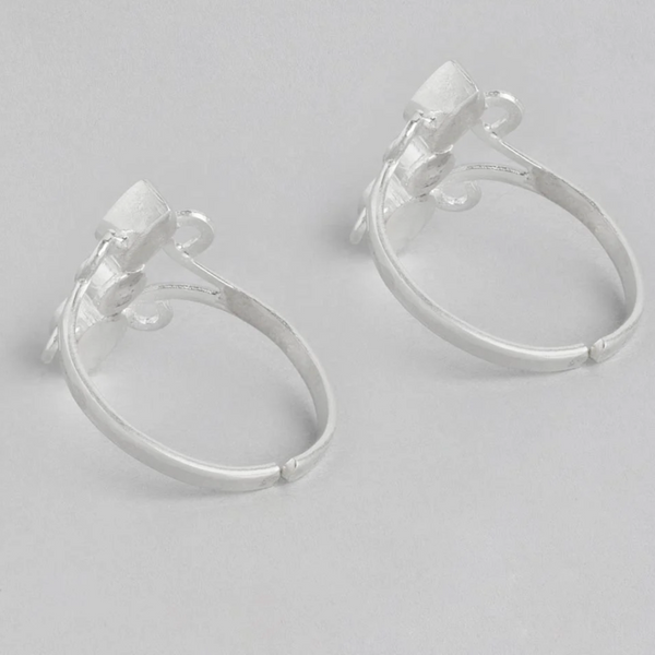 92.5 Silver Pink Toe Ring