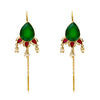 92.5 Silver Green Majestice Sui Dhaga Earrings