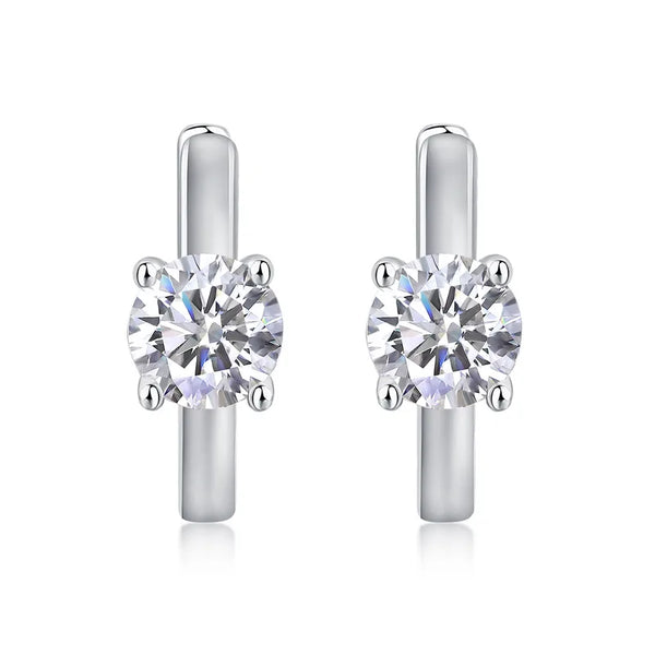 Single Diamond Moissanite Earrings