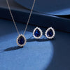 925 Sterling Silver Sapphire Blue Zircon Stud Earrings