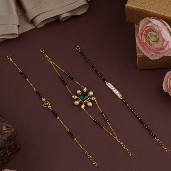 92.5 Sterling Silver Minimalist Heart Mangalsutra Bracelet