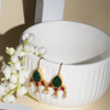 92.5 Silver Green Majestice Sui Dhaga Earrings