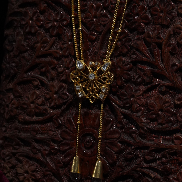 92.5 Silver Butterfly Stone Drop Necklace