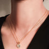 Gold Plated Half Moon Shape Pendant with Chain