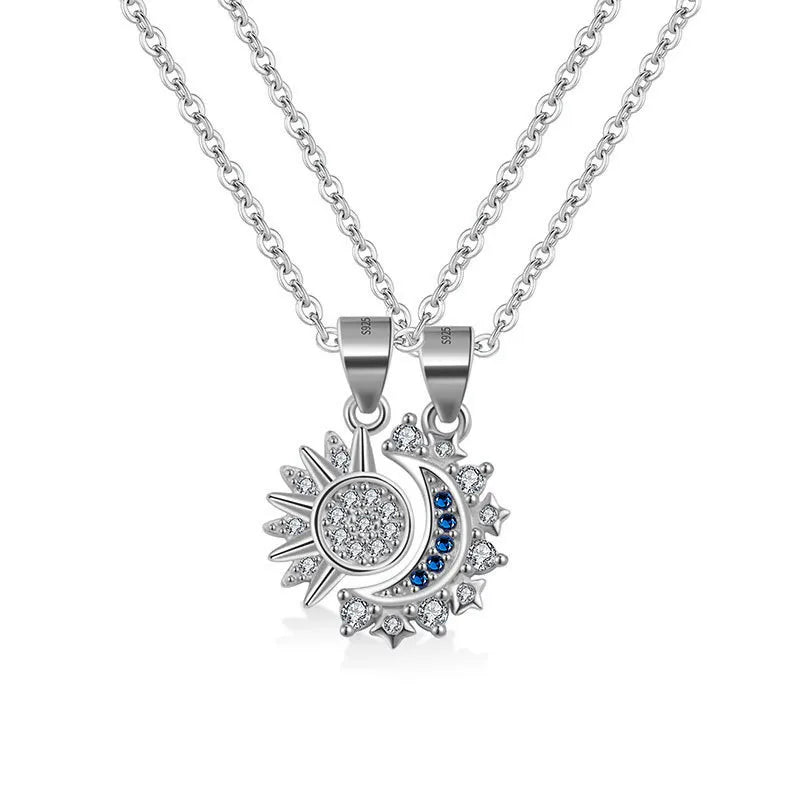 Sun Shine White Gold Pendant with Chain