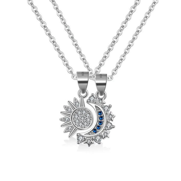 Sun Shine White Gold Pendant with Chain