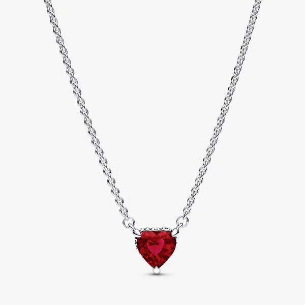Zircon RedHeart Shape Necklace