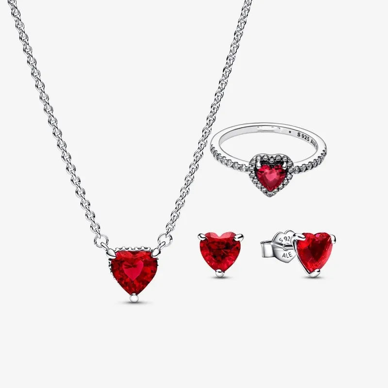 Zircon Red  Heart Shape Necklace