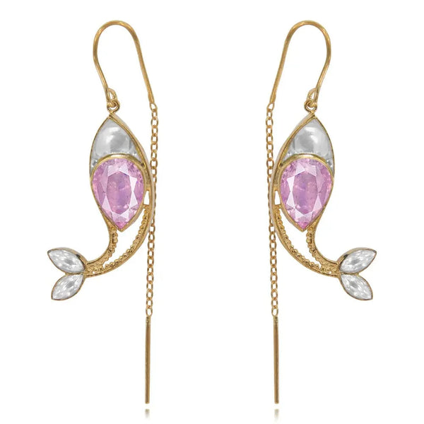 92.5 Silver Gulabo Pisces Needle Earring