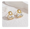 Square Zircon Inlay Earrings