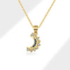 Gold Plated Half Moon Shape Pendant with Chain