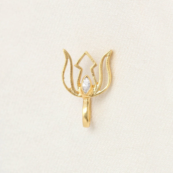 92.5 Gold Plated Silver Lotus Nose Clip