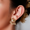 92.5 Sterling Silver Swan Motif Kundan Stud Earrings