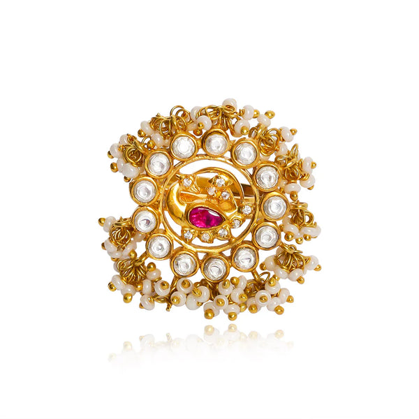 92.5 Silver Peacock Pearl Ring