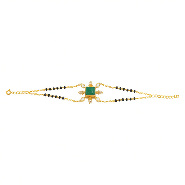 92.5 Silver Green Mangalsutra Bracelet